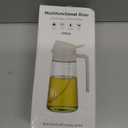 OURCABECUE 2 in 1 Olive Oil Sprayer for Cooking, 16oz/470ml Light-Blocking Dark Olive Oil Dispenser Bottle for Kitchen, Food-Grade Glass Oil Mister with 8 Oil Stickers