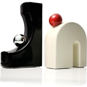 Ceramic Bookends Decorative 1 Pair, Chaos-Proof Shelves, Zen-Proof Mind, Book Shelf Accessories for Book Lovers