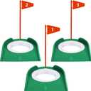 Sotiff 3 Pcs Golf Putting Cup Golf Hole Training Aids Putters with Plastic Flag for Adult Office Garage Yard Indoor Outdoor Practice (Red)