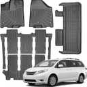 Compatible with Toyota Sienna 2013-2020 (Only 7 Seats) Floor Mats & Cargo Liner,All Weather Protection TPE, Anti-Slip Floor Mats & Cargo Liner Fit for Toyota Sienna 7 Seats 2013-2020 Accessories