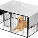 Dog Playpen Cover, Dog Pen Cover with Sun and Rain Protection, Oxford Fabric Shade Roof for 24" High 8-Panel Pet Playpen, Indoor & Outdoor Waterproof Safety Covers (Playpen Not Included)