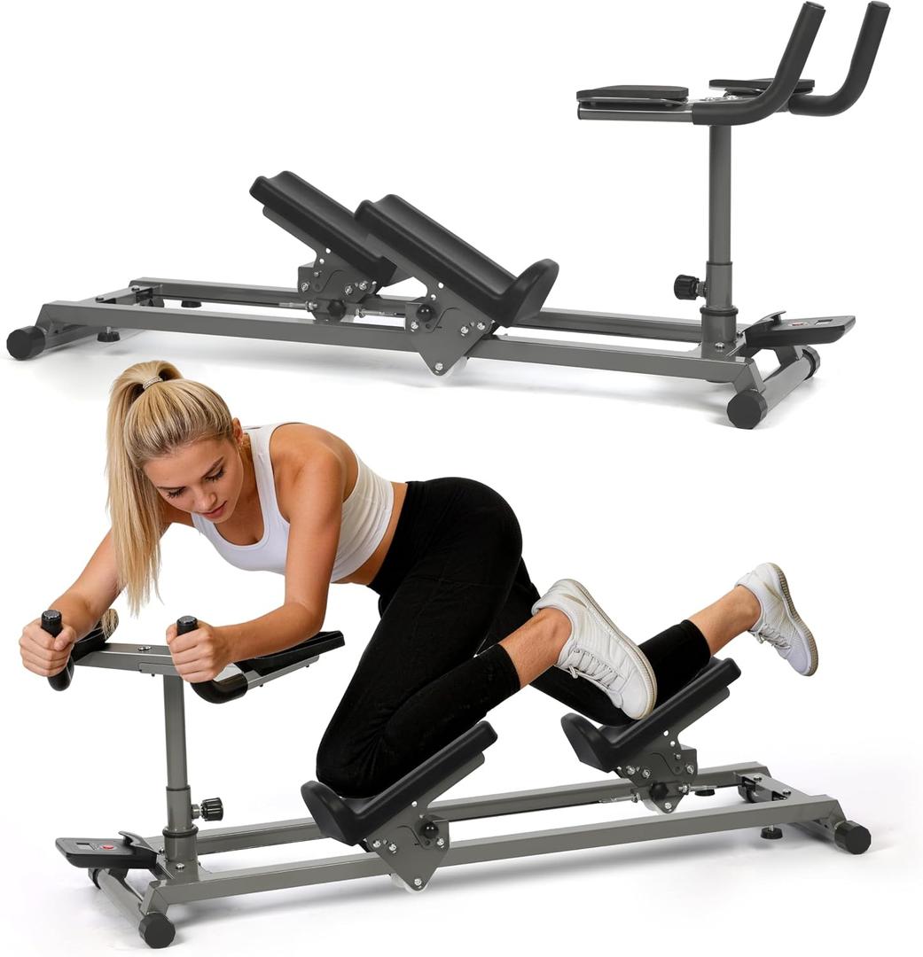 EVERYMATE Exercise Crawler Machine, Spine Twist and Stretch Trainer, Full Body Cardio Machine, Builds Core Strength, Home Gym Equipment with Adjustable Hand Grips & Knee Support, Basic Model+LCD, 50"L