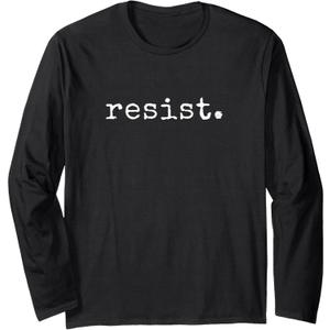 Resist | political protest Long Sleeve T-Shirt, Black, Large