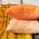 Pumpkin Fall Decorative Throw Pillow Covers 20"x20", Set of 2 Light Gold Soft Faux Fur Pillow Covers for Autumn Harvest, Fluffy Plush Accent Pillow Cases for Farmhouse Couch Cushion Covers