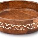 Samhita Mango Wood Round White Decorative Bowls for Rustic Home Decor Table Centerpieces Home Party Wedding Dcor (10" x 10" x 2.5")