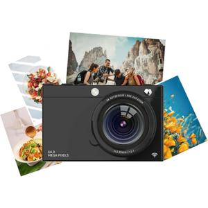 Digital Camera 4K, 64MP 28X Digital Zoom Autofocus Compact Vlogging Camera, 2.83 Inch Screen, Beauty Retro Filter, for Family Travel, Vlogging