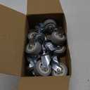 FactorDuty 2 Inch Grey Caster Wheel 3/8"-1.2" Threaded Stem Mount Caster Wheel Polyurethane Wheels Premium Non Marking No Noise 65LB Per Wheel (Pack of 8)