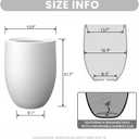 Kante Tall Concrete Planter, 21.7-Inch Height White Large Indoor Outdoor Plant Pot with Drainage Hole for Patio Garden Home, Modern Decor for Flowers and Tree
