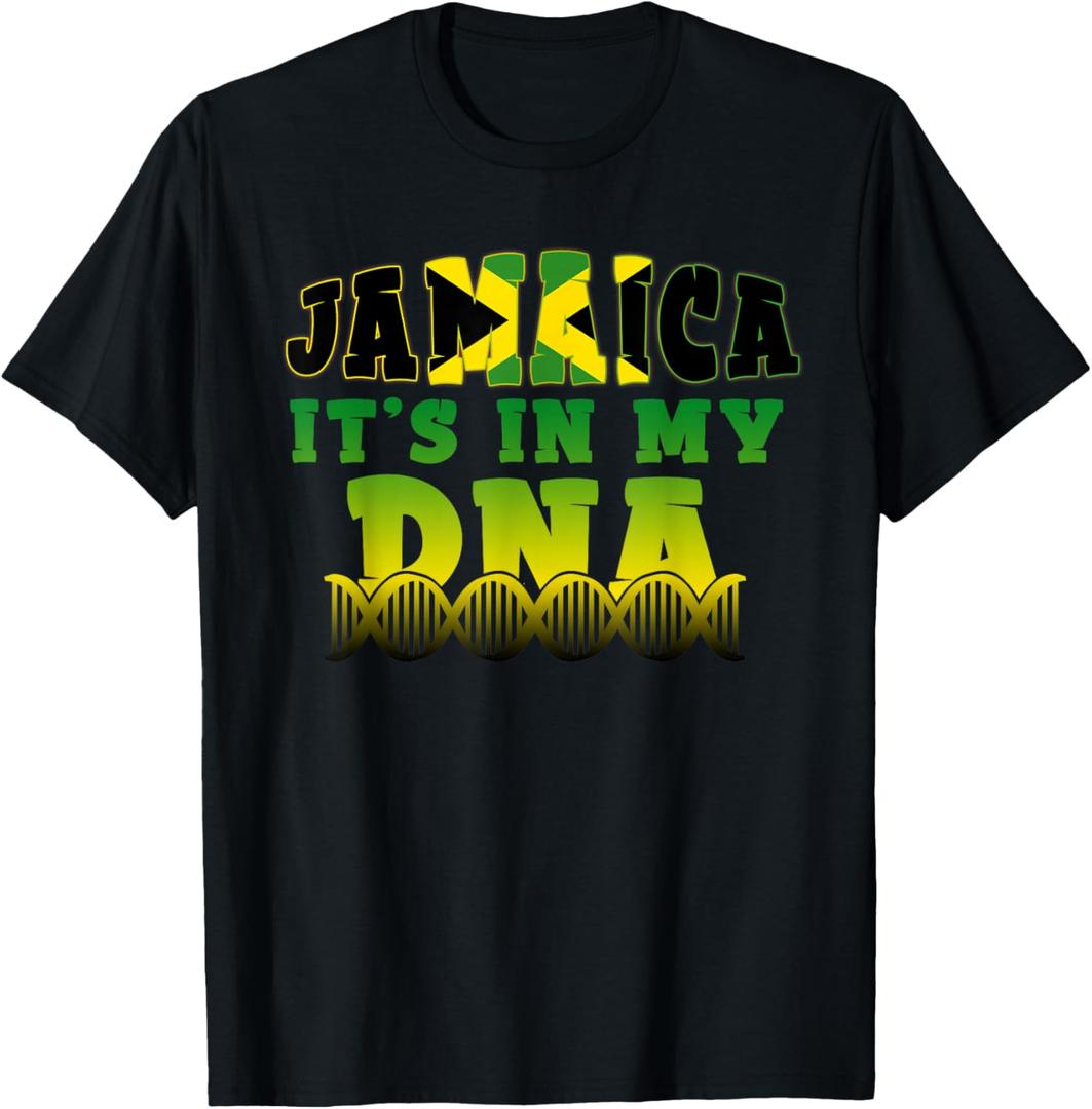 Jamaican Flag Jamaica It`s in My DNA Men Women Kids Gift T-Shirt Male Small