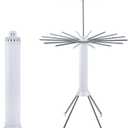 4-Legged Clothes Drying Rack Foldable,Octopus-Shaped Portable Laundry Drying Rack,Outdoor and Indoor Collapsible Drying Rack with 4 Pulleys,2 Tier