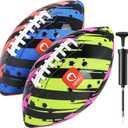 QPAU Waterproof Football, 2 Pack 9 Inches Outdoor Games for Adults and Kids, Fun Swimming Pools Toys and Accessories for Beach Lake Park Backyard
