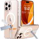 TORRAS 360°Stand Magnetic Case for iPhone 16 Pro Max Case,[Full Camera Protection][Fit for MagSafe] [16FT MilGrade Drop Protection]Case for 16 Pro Max iPhone Case with Kickstand(6.9"), Diamond Clear