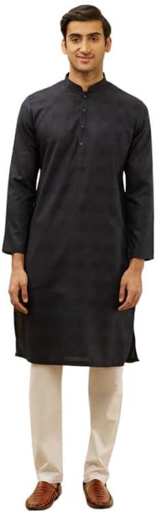 Manyavar Men Cotton Self Design Kurta Pyjama Set, 3XL