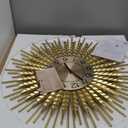 Modern Large Wall Clock Decorative Metal Mid Century Wall Clocks, Gold Big Silent Non-Ticking Clock, Modern Handmade Home Art Decor for Living Room, Bedroom, Dining Room, 24 Inch (1. Gold-Wheat 24In(60cm))