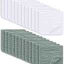 Muslin Burp Cloths Large 100% Cotton Hand Washcloths for Boys & Girls, Baby Essentials Extra Absorbent and Soft Burping Rags for Newborn Registry (White & Green, 24-Pack, 20" X10")