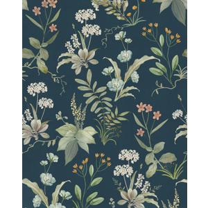 Vintage Floral Peel and Stick Wallpaper Navy Contact Paper for Cabinets and Drawers Self Adhesive Botanical Removable Wallpaper for Bedroom Bathroom Dark Blue Contact Paper Leaf 78.7inL 17.3inW