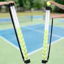 Lenwen 2 Pack Tennis Ball Tube Pickup, Fits 15 Tennis Ball with Shoulder Strap, Lightweight Collector Holder Picker Grabber Retriever Tube Carrier for Players, Coaches & Instructors