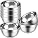 Mimorou 8 Pack 304 Stainless Steel Bowls Set 13oz Metal Double Walled Insulated Snack Mixing Lightweight Multipurpose Dinner Bowls for Ice Cream, Cereal, Snack