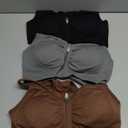 Evercute Women's Zip Front Sports Bras Wireless Padded Racerback Medium Support Post-Surgery Bra Yoga Exercise Athletic Bras (Black Gray Brown 3 Pack)