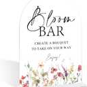 Flower Bloom Bar Sign, Flower Bar Supplies, Bridal Shower Decor, Wedding Reception Decorations, Bridal Shower Centerpieces for Tables, Engagement Party Decor, Arch Acrylic Wedding Sign With Base-23