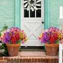 AGIRL 24 Bundles Artificial Flowers for Outdoor,Fake Flowers No Fade Plastic Faux Plants for Decoration Hanging Planters Outdoor&Indoor Garden Patio Porch Window Party Farmhouse