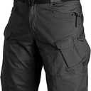 AUTIWITUA Men's Waterproof Tactical Shorts Outdoor Lightweight Quick Dry Breathable Hiking Fishing Cargo Shorts (Black, M)