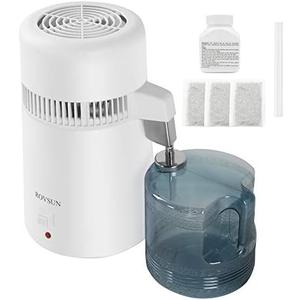 ROVSUN 【Upgraded】 1.1 Gallon/4L Water Distiller Countertop Distilled Water Machine with Flame-Retardant Material, BPA-Free Container & Stainless Steel Interior, 750W Distilled Water Maker Purifier