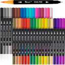 36 Dual Brush Markers for Adult Coloring Books - Fine & Brush Double Pens for Journaling, Calligraphy, Drawing, Art + Craft Supplies for Gifts Trendy Stuff