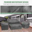 Gasadar Patio Furniture Covers, 4-Piece Outdoor Furniture Cover Waterproof for Patio Loveseat, Chair and Coffee Table, 500D Heavy Duty, Grey