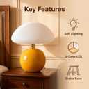 LONRISWAY Mushroom Lamp Table Lamp for Bedroom,Desk Bedside Small Lamps for Living Room Night Stands,Mushroom Decor Cute Mini Modern Mid Century Lamps,Unique Aesthetic Home Living Room Decor