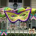 Tigeen 24 Pcs Mardi Gras Bow Decorations Mini Mardi Gras Wreath Bows New Orleans Bow for Front Door Tree Ornament Glitter Green Purple Gold Small Wired Bows for Carnival Party Fat Tuesday