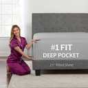 Queen Fitted Sheet Only DeepPocket  Extra Deep Pocket Queen Fitted Sheet  21 Fitted Sheets Perfectly Fit 1723 Deep Mattress & Toppers  Lovely Feel  1 Bottom Sheet Queen Size  Calm Grey