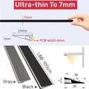 JARBIH 5Pack 1M/3.3ft Ultra-Thin Led Aluminum Profile, 45 Oblique Lighting Cabinet LED Lamp, Invisible H7mm Surface Mounted Wardrobe Layer Shelf Panel Hard Bar Strip Light Channel System(Black)