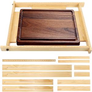 11 PCS Adjustable Juice Groove Router Jig with Inch Scale, 29" x 22" Juice Groove Jig for Cutting Board, Wooden Router Guide for Making Square Recesses