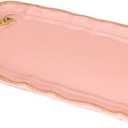 Vintage Decorative Tray Jewelry Tray Towel Tray Storage Tray Rings Necklace Bracelets Earrings Trays Cosmetics Jewelry Organizer Retro Design Bow Decor Resin Plate Coquette Room Decor (Pink)
