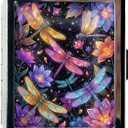 Metal 7 Day Pill Organizer, Cute Small Weekly Pill Case with 8 Compartments for Travel, Moisture-Proof Medicine Holder for Purse, Compact Daily Vitamin Box (Glow Dragonflies)