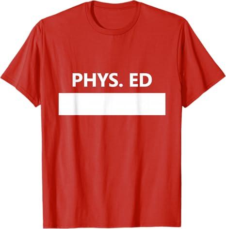 Gym PE Class Uniform School Physical Education Middle T-Shirt Large