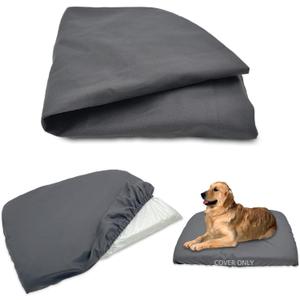 Dog Bed Cover Waterproof Replacement Machine Washable Covers for Dog Bed Heavy Duty Scratch Resistant Mattress Protector Pet Bed 44x32 Inch Grey Cover Only