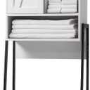 Over Toilet Storage Cabinet with Barn Door & Adjustable Shelves, 24 inches x 10 inches x 67 inches