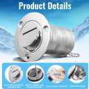 Marine Deck Filler 1-1/2" Keyless Fuel Cap - Stainless Steel Boat Gas Cap with Safety Lock & Anti-Loss Chain for Yachts, Sailboats (38mm)