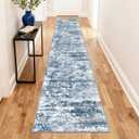 Runners for Hallways Ultra Non-Slip 2x10 Long Runner Rugs Washable Abstract Tear and Stain Resistance No Pile Lightweight Modern Rug Runners for Entryway, Kitchen, Walkway, Entrance, Blue