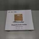 LIN ZHI REN Magnetic Knife Holder Block, Double-Sided Powerful Magnetic Knife Holder Suitable for Kitchens, Solving Utensil Display Issues (430 Stainless Steel + Acacia Wood)