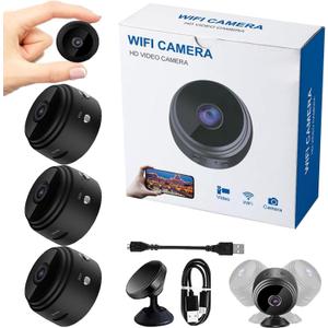 2026 New Magnetic Mini Security Camera 1080p Outdoor and Indoor Use Home Security Camera Night Vision Motion Detection (Black*3)