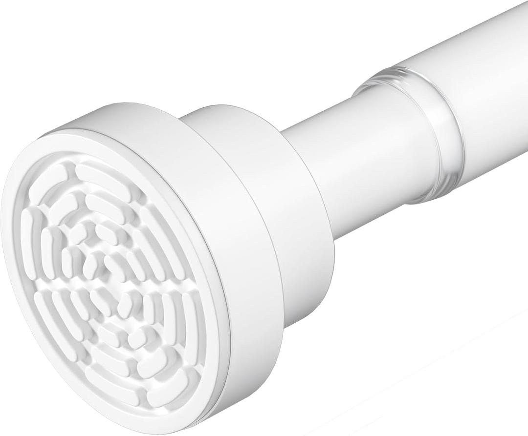 AIZESI White Spring Tension Rod No Drilling 28-50Inch 1PCS,Shower Curtain Rod Non-Slip,Adjusatable Tension Rod For Windows Durable Shower Rod,Bathroom Shower Rod Non-Rust