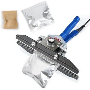Crimp Heat Sealer, Mylar Bag Sealing Machine for Snack Bags Kraft Paper Bags Food Storage 12" FKR300