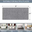 LOCHAS Luxury Bathroom Rug Shaggy Bath Mat 24 x 60 Inch, Washable Non Slip Bath Rugs for Bathroom Shower, Soft Plush Chenille Absorbent Carpets Mats, Gray