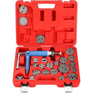 Pneumatic Brake Caliper Compression Tool, 24PCS Air Disc Brake Piston Compression Tool Kit, Rewind Spreader Air Tool Set for Cars Trucks