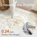 PureCozy Area Rug 5x7 Cream Washable Living Room Beige Carpet Non Slip Vintage Medallion Low Pile Soft Indoor Bedroom Retro Distressed Indoor Rug for Kitchen Home Office Laundry Dining Room
