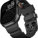 Rugged Silicone Bands Compatible with Apple Watch Ultra 3/2/1 Band 49mm 46mm 45mm, Durable Adventurous Sport Rubber Strap with Metal Clasp for iWatch Series 11 10 9 8 7 SE(Black, 42mm/44mm/45mm/46mm/49mm)