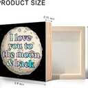 I Love You To The Moon And Back Wooden Box Sign, Love Desk Decor for Home Farmhouse Kids Room Bedroom Office Shelf Bedside Table, Moon Sign Gifts for Family Lover Wife Girlfriend Mom Sister BFF
